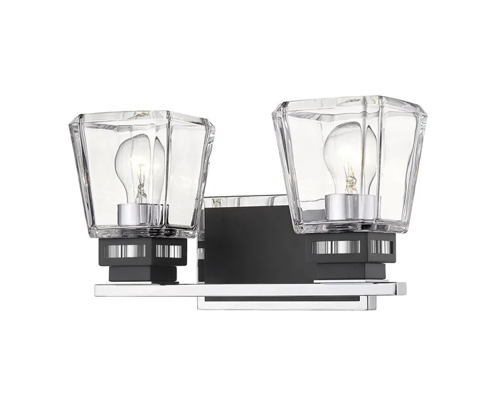 Z-Lite 474-2V-CH-MB Jackson Two Light Vanity, Chrome / Matte Black