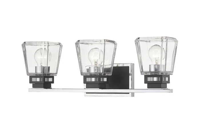 Z-Lite 474-3V-CH-MB Jackson Three Light Vanity, Chrome / Matte Black