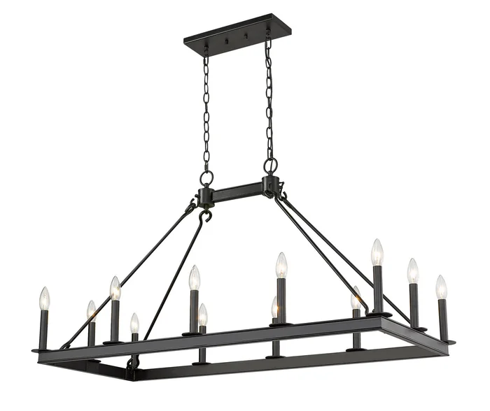 Z-Lite 482-12L-MB Barclay 12 Light Chandelier, Matte Black