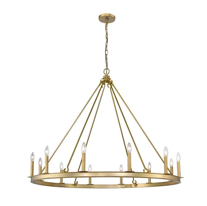Z-Lite 482R-12OBR Barclay 12 Light Chandelier, Olde Brass