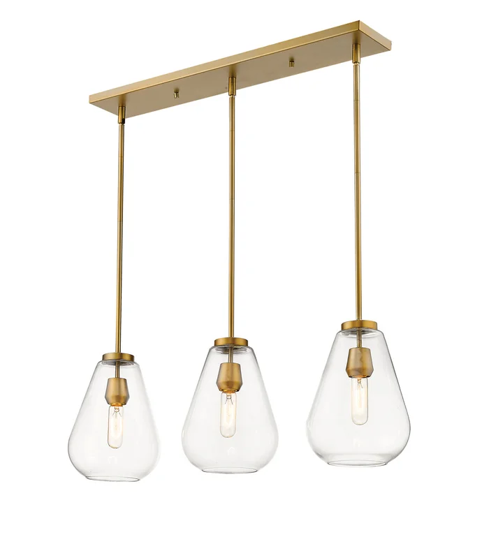 Z-Lite 488P8-3L-OBR Ayra Three Light Island Pendant, Olde Brass