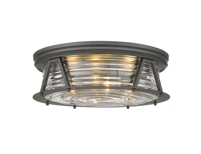 Z-Lite 491F4-BRZ Cape Harbor Four Light Flush Mount, Bronze