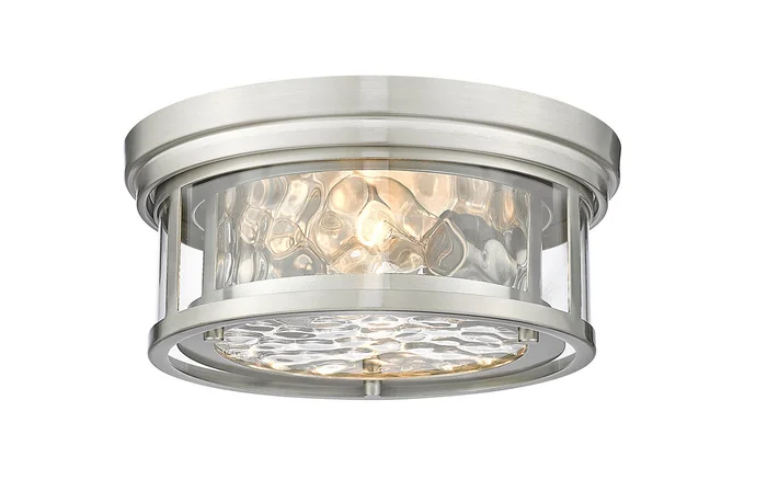 Z-Lite 493F2-BN Clarion Two Light Flush Mount, Brushed Nickel