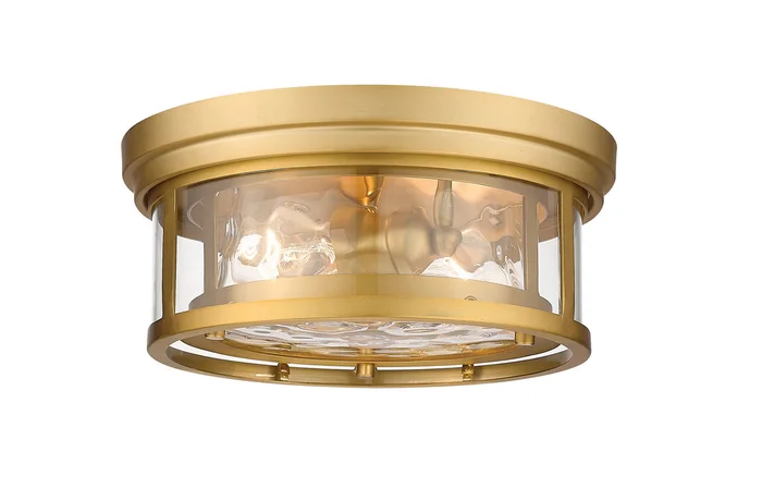 Z-Lite 493F2-OBR Clarion Two Light Flush Mount, Olde Brass