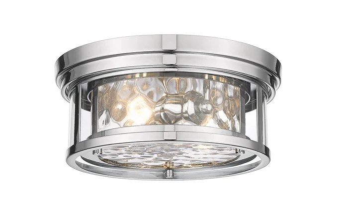 Z-Lite 493F2-PN Clarion Two Light Flush Mount, Polished Nickel