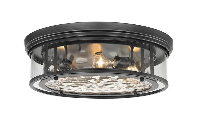 Z-Lite 493F4-MB Clarion Four Light Flush Mount, Matte Black