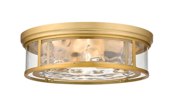 Z-Lite 493F4-OBR Clarion Four Light Flush Mount, Olde Brass