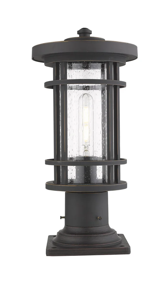 Z-Lite 570PHM-533PM-ORB Jordan One Light Outdoor Pier Mount, Oil Rubbed Bronze