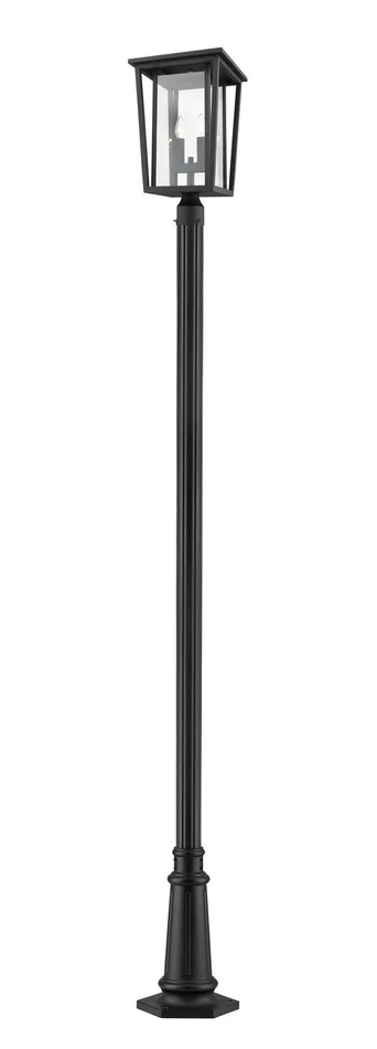 Z-Lite 571PHBR-557P-BK Seoul Two Light Outdoor Post Mount, Black