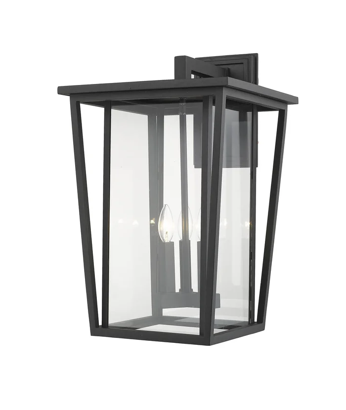 Z-Lite 571XL-BK Seoul Three Light Outdoor Wall Sconce, Black