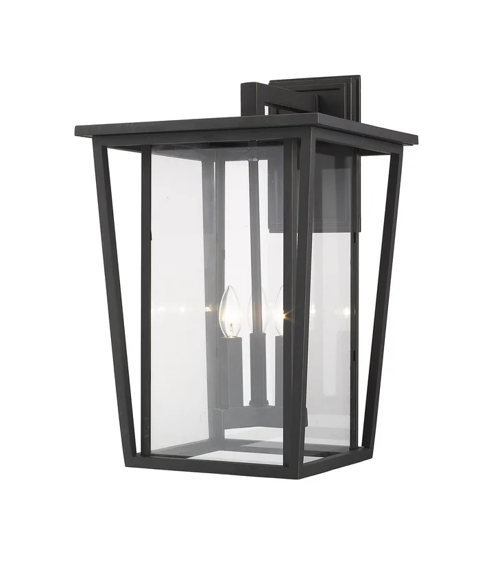 Z-Lite 571XL-ORB Seoul Three Light Outdoor Wall Sconce, Oil Rubbed Bronze