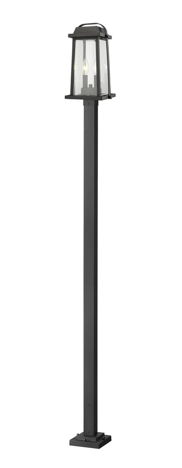 Z-Lite 574PHMS-536P-BK Millworks Two Light Outdoor Post Mount, Black