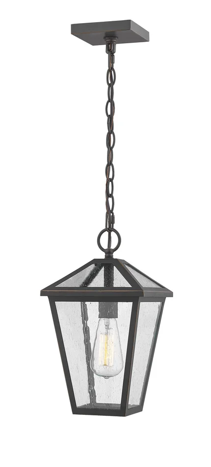 Z-Lite 579CHM-ORB Talbot One Light Outdoor Chain Mount Ceiling Fixture, Oil Rubbed Bronze