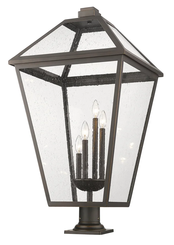Z-Lite 579PHXLXR-533PM-ORB Talbot Four Light Outdoor Pier Mount, Oil Rubbed Bronze
