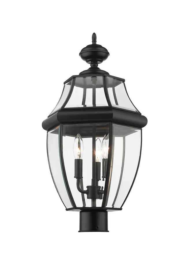 Z-Lite 580PHB-BK Westover Three Light Outdoor Post Mount, Black