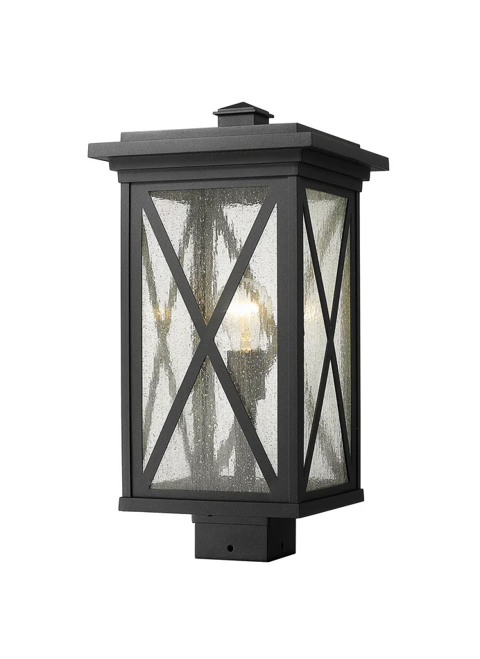 Z-Lite 583PHBS-BK Brookside One Light Outdoor Post Mount, Black