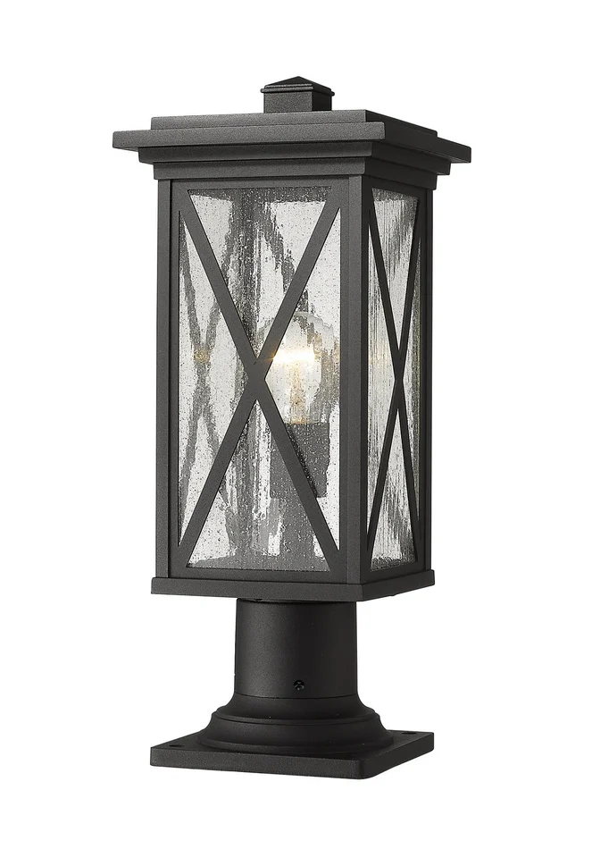 Z-Lite 583PHMR-533PM-BK Brookside One Light Outdoor Pier Mount, Black