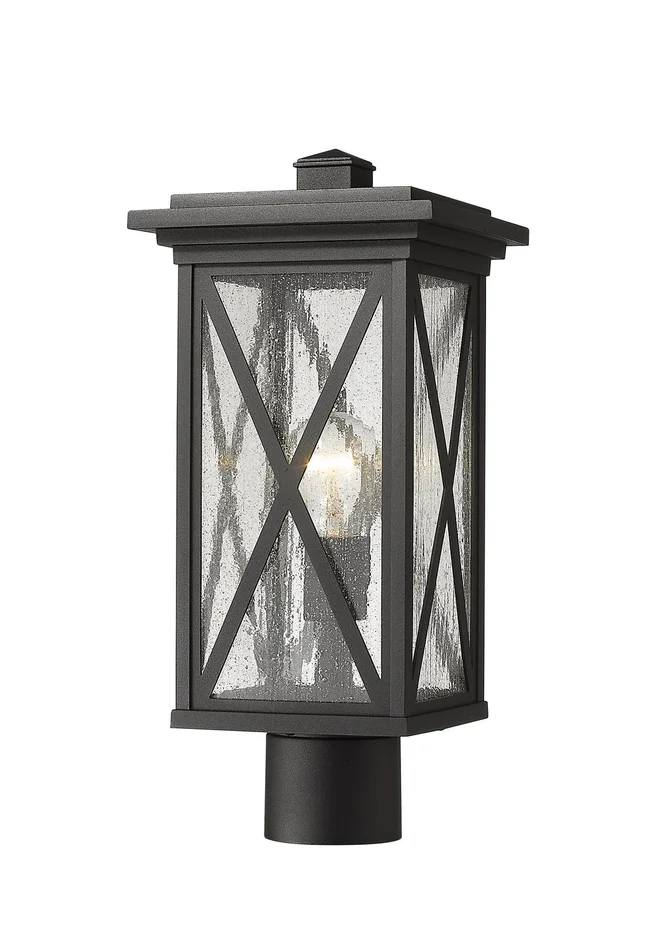 Z-Lite 583PHMR-BK Brookside One Light Outdoor Post Mount, Black