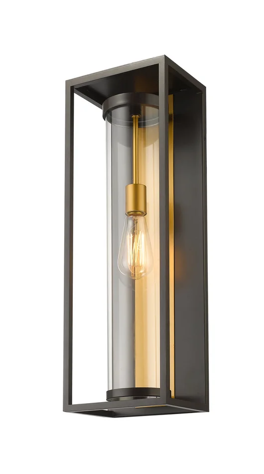 Z-Lite 584B-DBZ-OBS Dunbroch One Light Outdoor Wall Sconce, Deep Bronze / Outdoor Brass