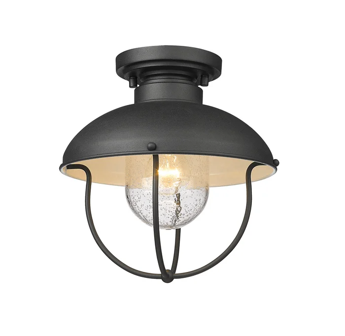 Z-Lite 590F-BK Ansel One Light Outdoor Flush Mount, Black