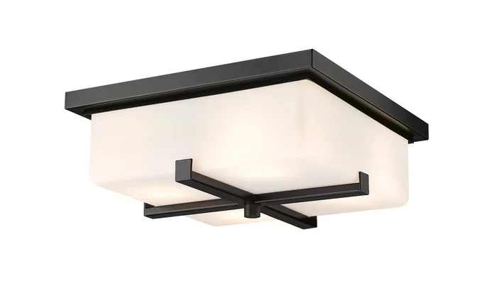 Z-Lite 593F-BK Sana Four Light Outdoor Flush Mount, Black
