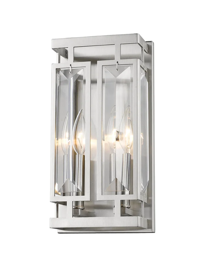Z-Lite 6006-2S-BN Mersesse Two Light Wall Sconce, Brushed Nickel