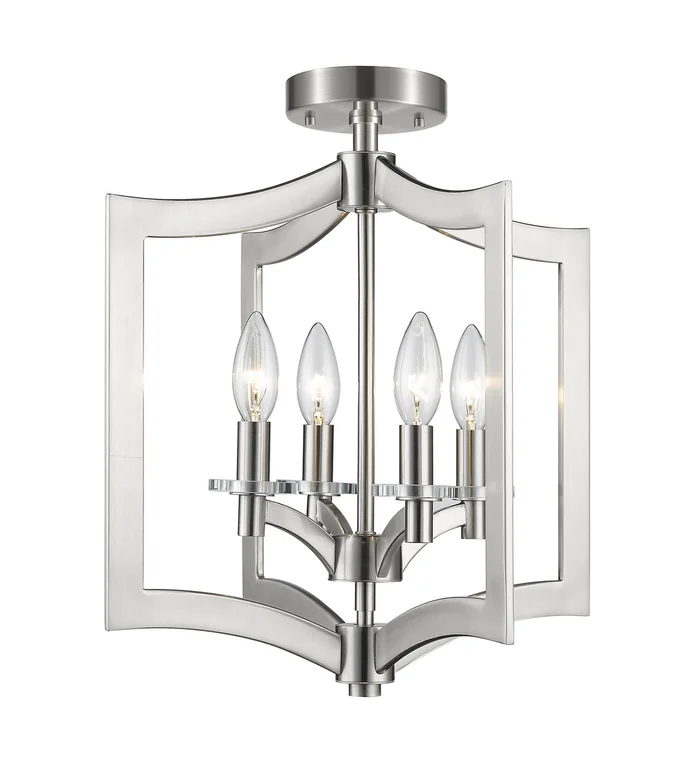 Z-Lite 6008SFC-BN Zander Four Light Semi Flush Mount, Brushed Nickel