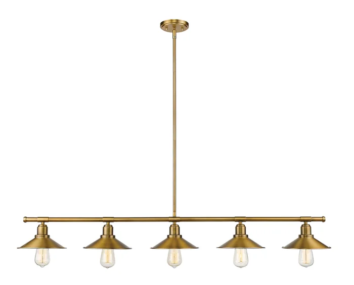 Z-Lite 613-5L-FB Casa Five Light Island Pendant, Factory Brass