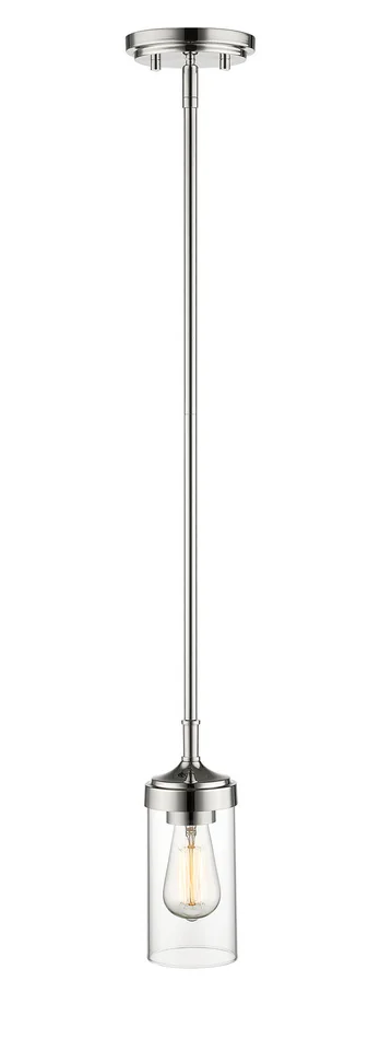 Z-Lite 617MP-PN Calliope One Light Mini Pendant, Polished Nickel