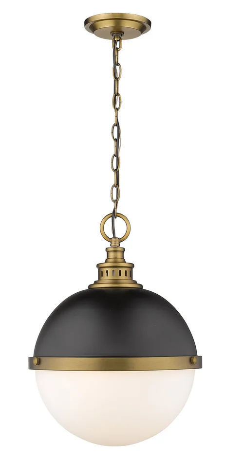Z-Lite 619P14-MB-FB Peyton Two Light Pendant, Matte Black / Factory Bronze