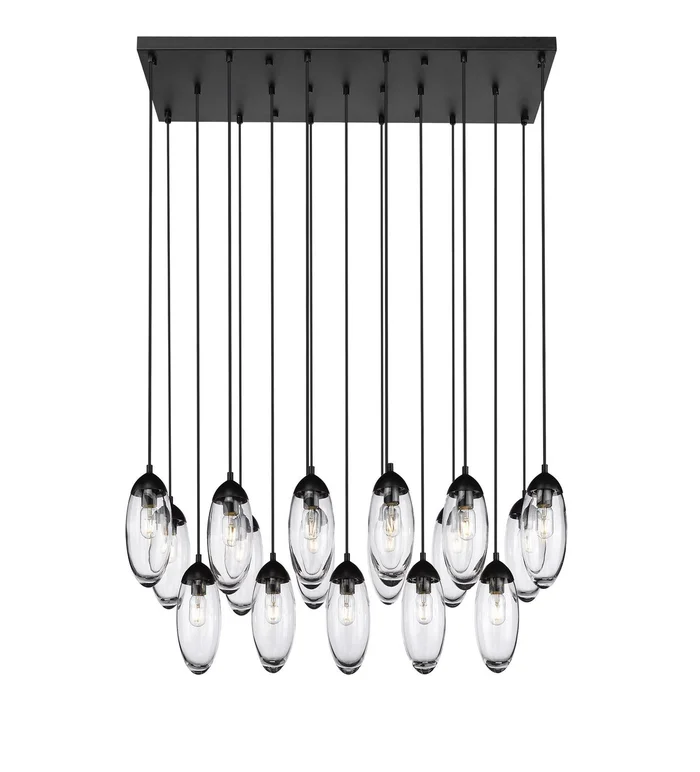 Z-Lite 651P-17L-MB Arden 17 Light Chandelier, Matte Black