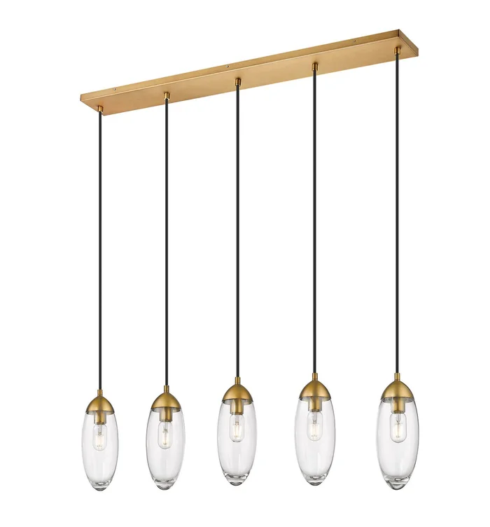 Z-Lite 651P-5L-RB Arden Five Light Chandelier, Rubbed Brass