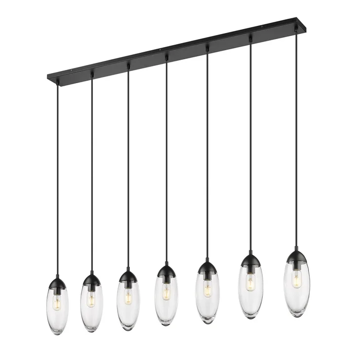 Z-Lite 651P-7L-MB Arden Seven Light Chandelier, Matte Black
