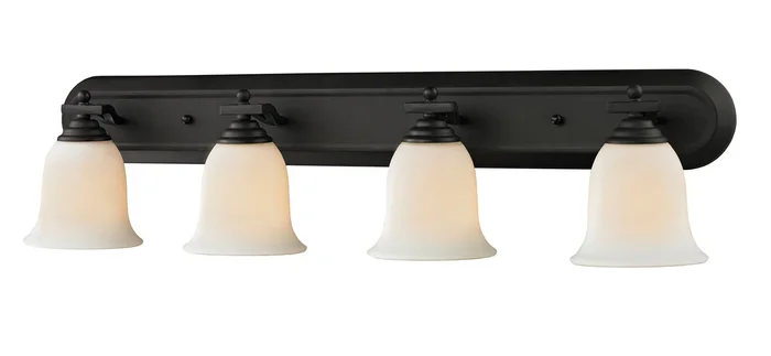 Z-Lite 703-4V-MB Lagoon Four Light Vanity, Matte Black