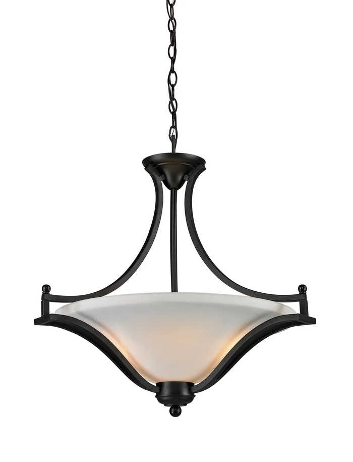 Z-Lite 703P-MB Lagoon Three Light Pendant, Matte Black