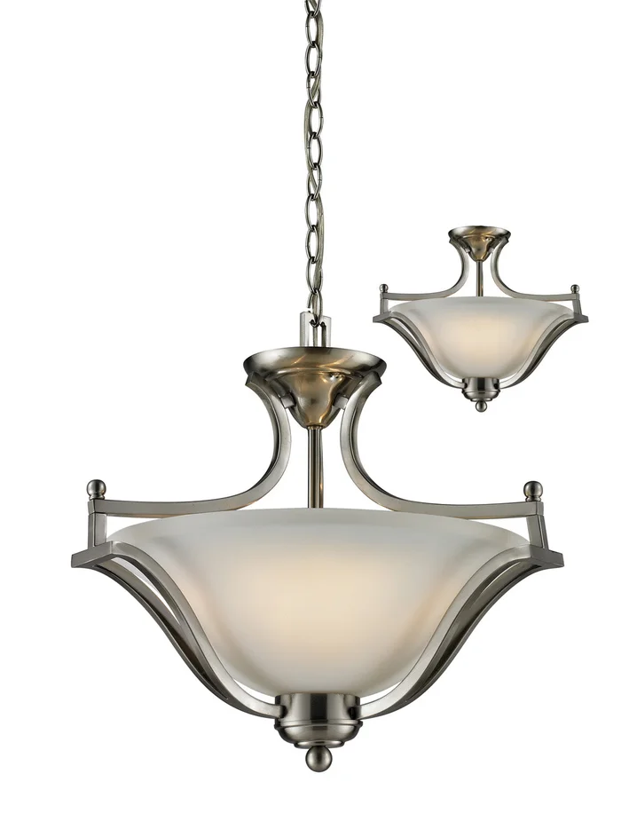 Z-Lite 704SFC-BN Lagoon Three Light Pendant, Brushed Nickel