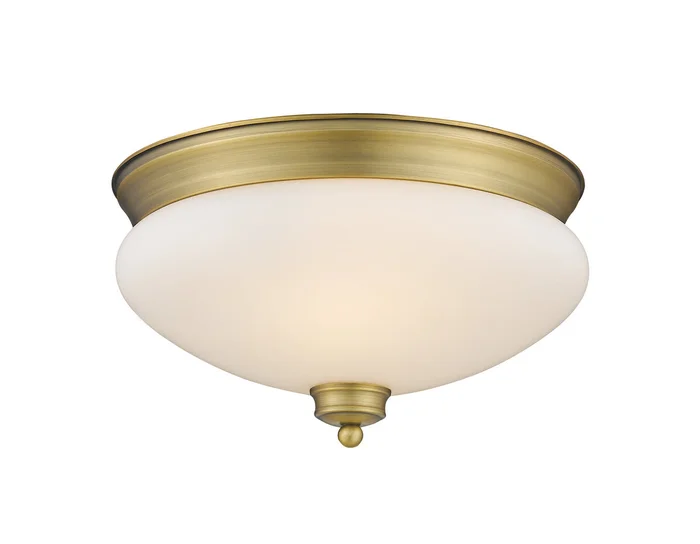 Z-Lite 721F2-HBR Amon Two Light Flush Mount, Heritage Brass