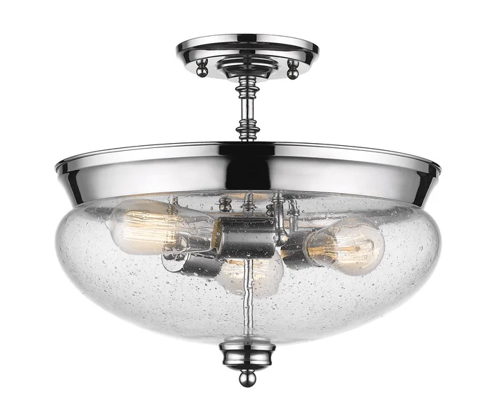Z-Lite 722SF-CH Amon Three Light Semi Flush Mount, Chrome