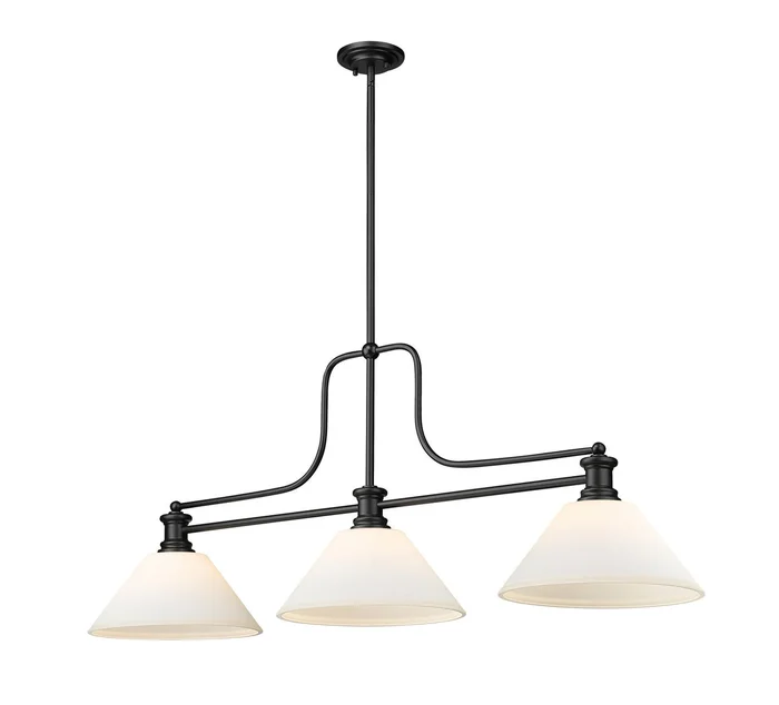 Z-Lite 725-3MB-AMO14 Melange Three Light Island Pendant, Matte Black
