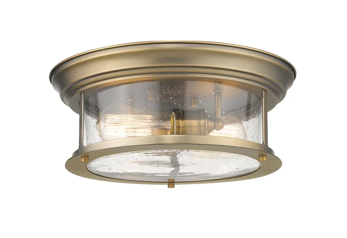 Z-Lite 727F13-HBR Sonna Two Light Flush Mount, Heritage Brass