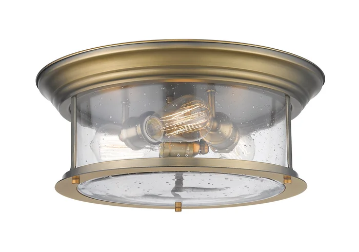 Z-Lite 727F16-HBR Sonna Three Light Flush Mount, Heritage Brass