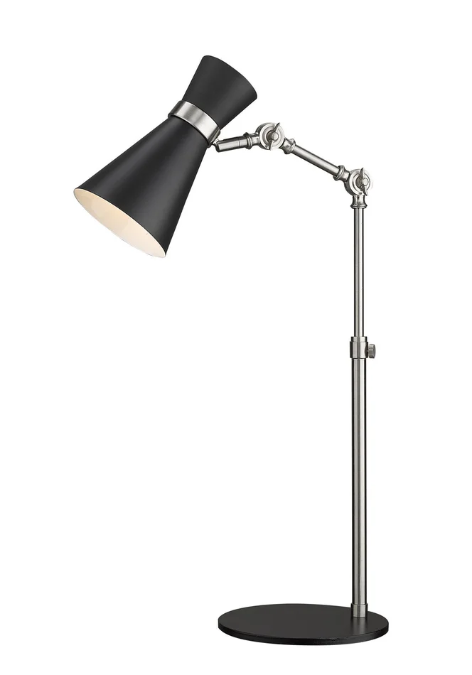 Z-Lite 728TL-MB-BN Soriano One Light Table Lamp, Matte Black / Brushed Nickel