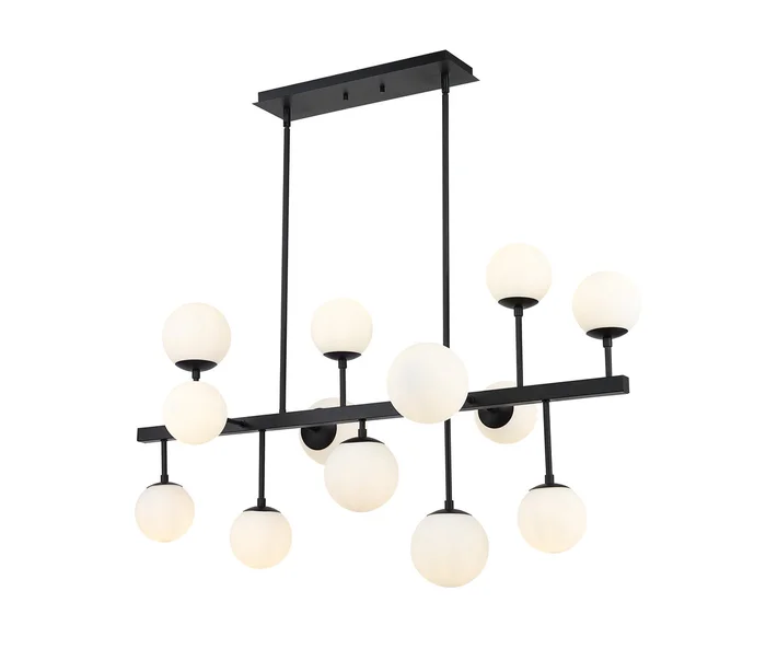 Z-Lite 730-13L-MB Midnetic 13 Light Chandelier, Matte Black