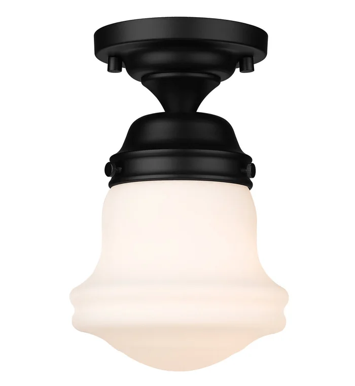 Z-Lite 735F1-MB Vaughn One Light Flush Mount, Matte Black
