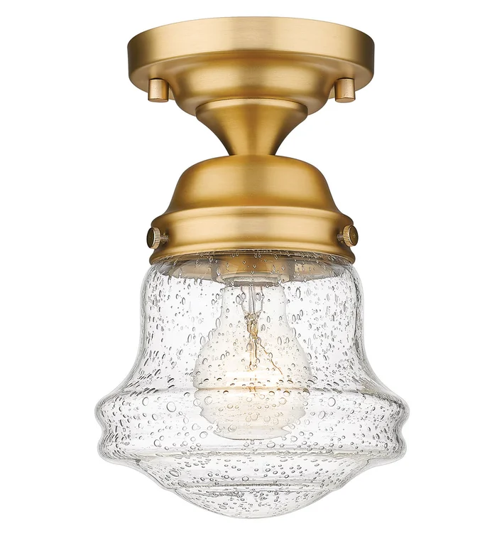 Z-Lite 736F1-HBR Vaughn One Light Flush Mount, Heritage Brass