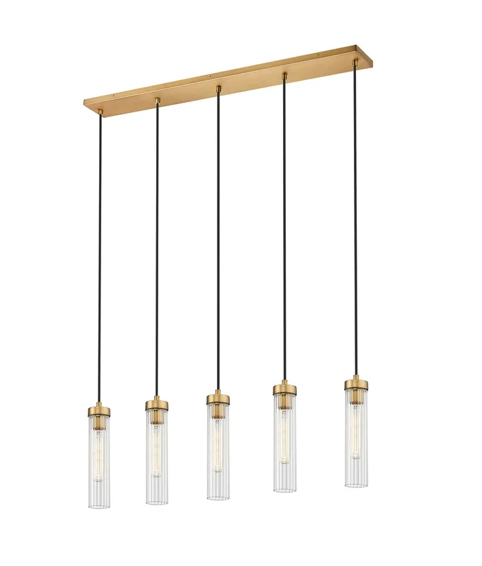 Z-Lite 740P-5L-RB Beau Five Light Chandelier, Rubbed Brass