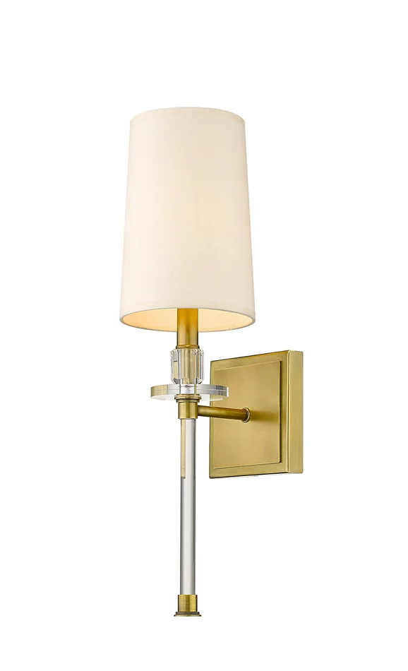 Z-Lite 803-1S-RB Sophia One Light Wall Sconce, Rubbed Brass