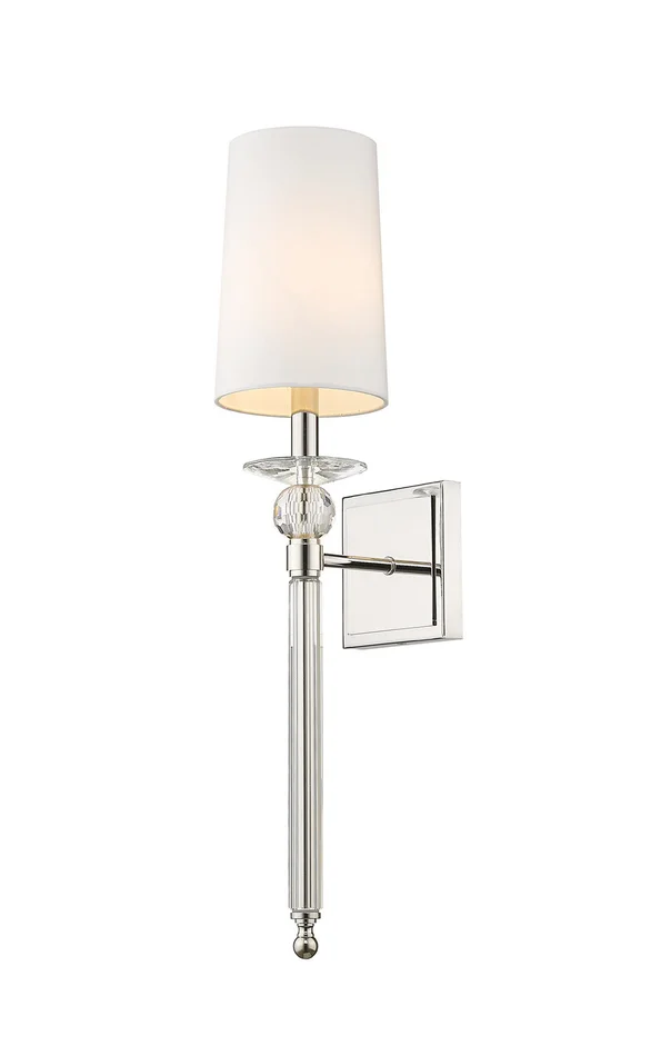 Z-Lite 804-1S-PN Ava One Light Wall Sconce, Polished Nickel