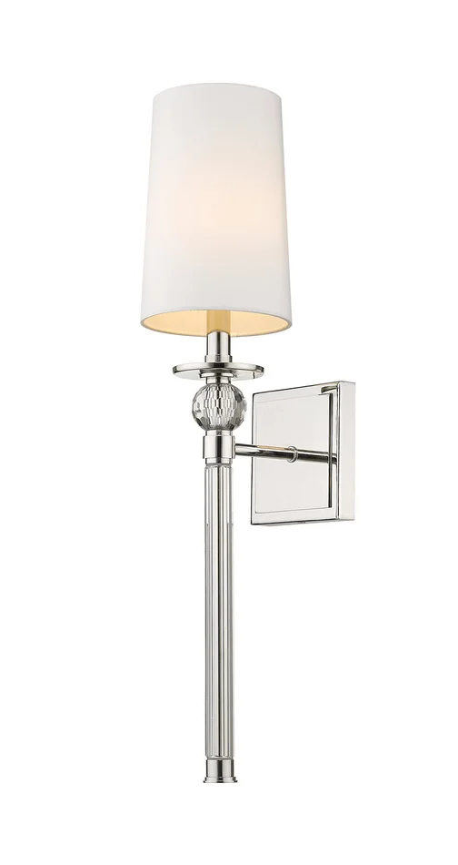 Z-Lite 805-1S-PN Mia One Light Wall Sconce, Polished Nickel