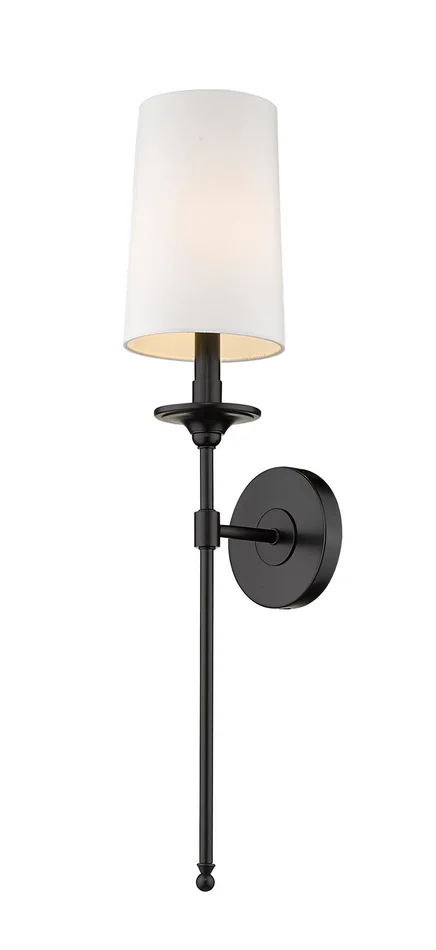 Z-Lite 807-1S-MB Emily One Light Wall Sconce, Matte Black